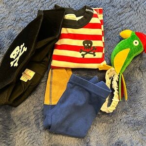 Hanna Andersson Red and White Pirate Costume with Parrot